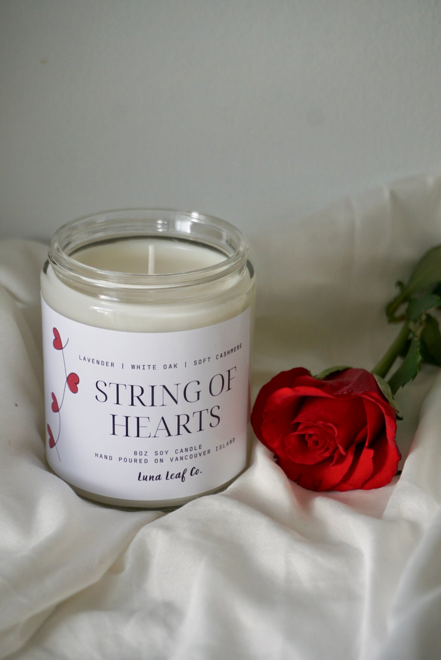 String of Hearts Soy Candle