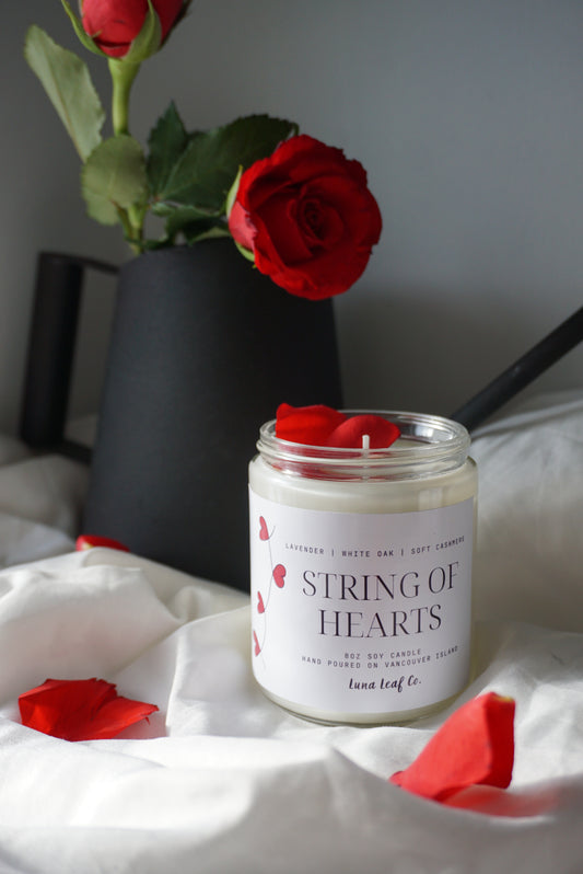 String of Hearts Soy Candle