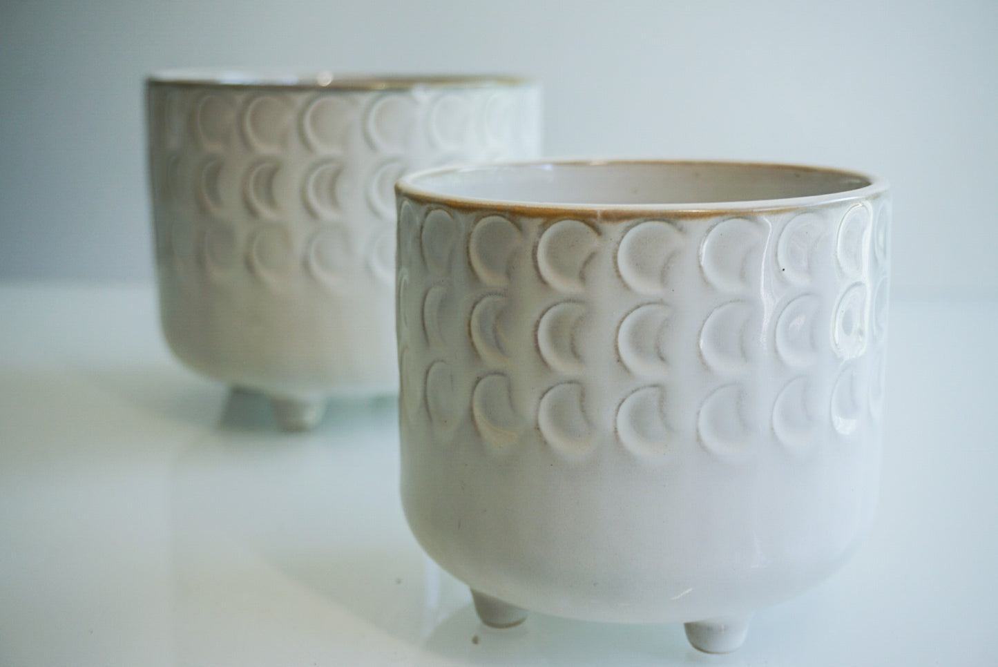 Ivory Moon Phase Footed Planter - 4.75" & 6"