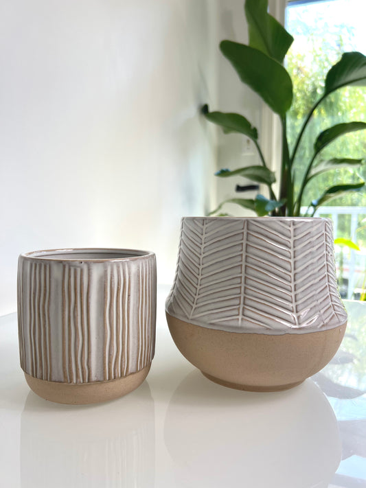 Bella Sandy Beige Pots (4.6" & 5.7")